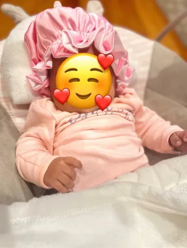 Vista 3 de AKISS - Exquisita gorra para dormir reversible con forro de satén para bebés, recién nacidos, niños grandes y pequeños y mamásmujeres