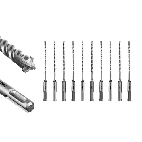 Vista 18 de SALI 10 brocas de martillo giratorio SDS Plus de 1/2 x 6 pulgadas, kit de broca para hormigón, material de carburo de doble rosca de tipo cruzado