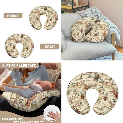 Vista 3 de Cactus Aztec Cowboy - Funda elástica para asiento de coche + funda de almohada para bebés, 2 paquetes de carritos de compras multiusos, silla alta