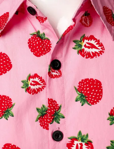 Vista 3 de Jogal - Camisa hawaiana, de manga corta, con botones, de algodón, para hombre