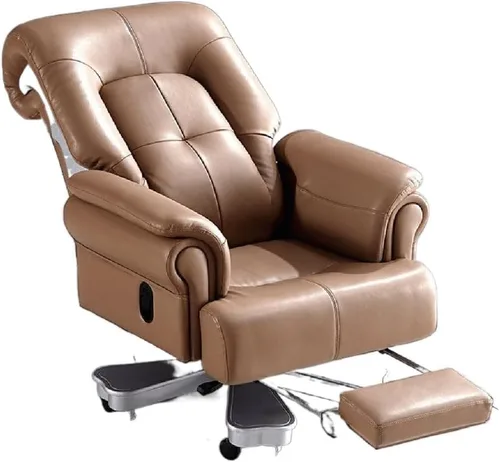 Vista 2 de Silla de oficina Silla de cuero ejecutiva totalmente reclinable (D)