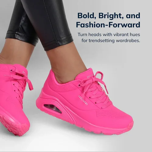 Vista 2 de Skechers Uno - Night Shades Zapatos deportivos para mujer, tenis con espuma viscoelástica refrescante, entresuela Skech-Air y empeine de Durabuck