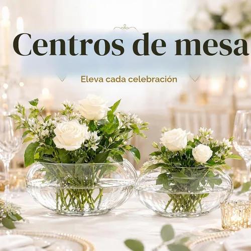 Vista 12 de ZENFUN Paquete de 2 jarrones de vidrio, jarrón de flores de boca ancha de 6 y 8 pulgadas, terrario redondo, maceta hidropónica de vidrio, recipiente