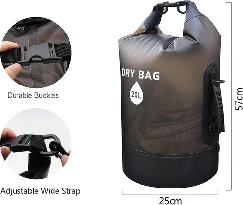 Vista 3 de Mochila impermeable para kayak y surf de remo, almacenamiento en seco ligero con funda para teléfono para natación, navegación, playa, accesorios