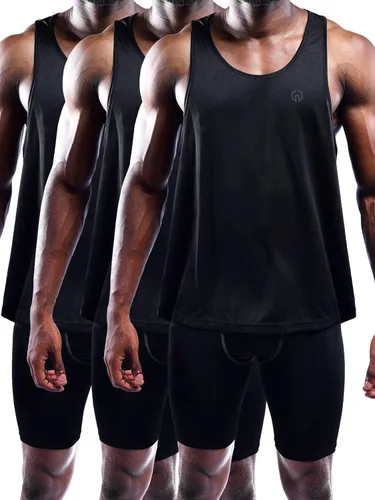 Vista 2 de NELEUS Men's 3 Pack Dry Fit Y-Back Muscle Tank Top