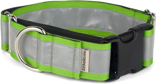 Vista 2 de If It Barks - Collar Martingala reflectante de 1.5 pulgadas con hebilla a presión rápida para perros - Ajustable - Fabricado en Estados Unidos
