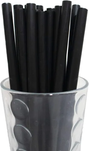 Vista 2 de Paquete de 250 pajitas de plástico sin envolver sin BPA para batidos y Boba (color negro, 8.5 x 0.50 pulgadas)