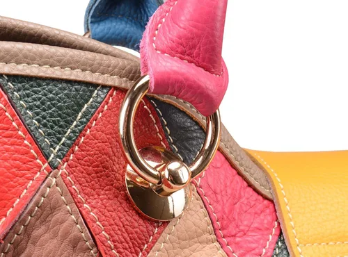 Vista 8 de Bolso Heshe multicolor, bolso de mano, cartera redonda, bolso cruzado para mujer
