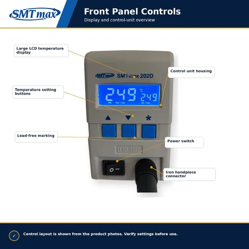 Vista 5 de Estación de soldadura 90W ESD Safe Digital 80-480C QK202D SMTmax