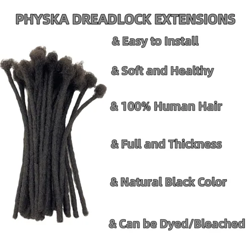 Vista 3 de Extensiones de cabello humano Loc de 0.2cm de ancho, 4 pulgadas, 10 hebras, extensiones de rastas de cabello humano 100% hechas a mano, permanentes