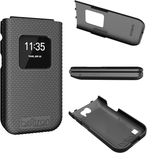 Vista 2 de BELTRON Funda para Nokia 2720 V Flip Phone, funda protectora a presión (Verizon 2720V) - Negro