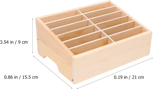 Vista 2 de Organizador de escritorio para teléfono de aula, 12 rejillas, caja organizadora de escritorio para teléfono celular, caja de almacenamiento, estante