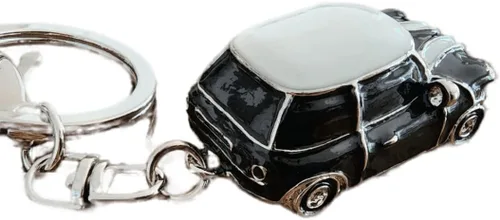 Vista 2 de Llavero de coche estilo Mini, regalo con detalles de diamantes de imitación, novedad