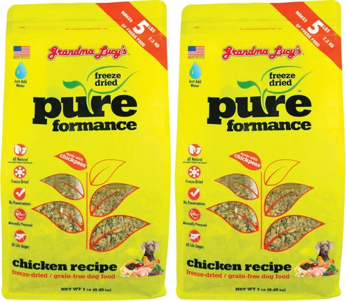 Vista 13 de GrandmaLucy Pureformance - Receta de pollo liofilizada sin granos para perros, 1 libras