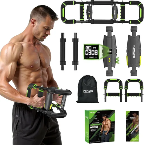 Vista 10 de Twister Arm Trainer for Men, Chest Workout Equipment 5-Level Adjustable (40-130lb) with Ergonomic 27° Targets Biceps/Clip/Thigh, Portable Exerciser