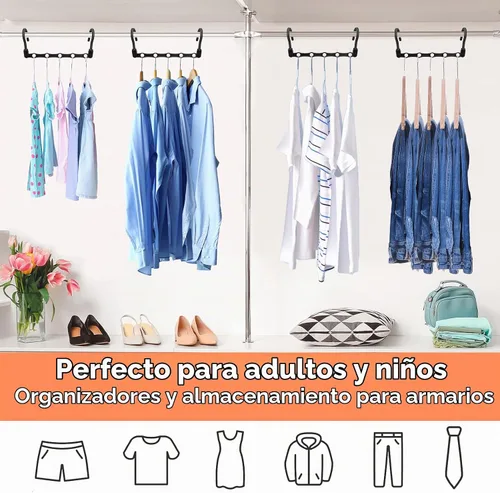 Vista 3 de Organizadores y almacenamiento de armario, perchas mágicas que ahorran espacio para 60 prendas pesadas, esenciales para dormitorio universitario