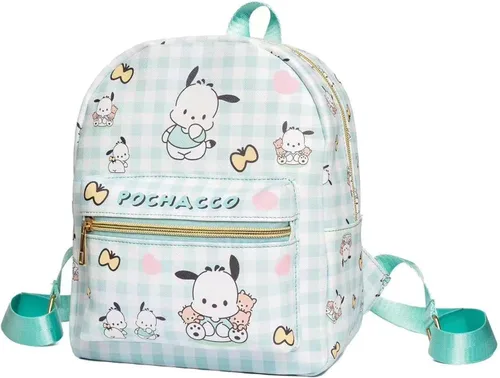 Vista 9 de Roffatide Anime Cinnamoroll Mochila Mini Cute Cartoon Daily Travel Bag All Over Impreso a cuadros Mochila de viaje senderismo mochila azul, LYB14001