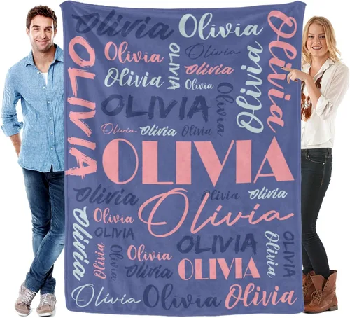 Vista 18 de Manta personalizada para niños y adultos, manta personalizada con nombre, manta de franela personalizada con nombre, manta personalizada con nombre