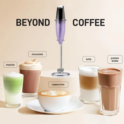 Vista 282 de Zulay Milk Boss Espumador de leche potente manual, hace espuma para latte, batidor para mezclar bebidas, café, miniespumador para capuchino, frappé
