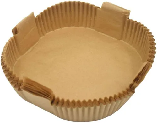 Vista 2 de 100 piezas de papel desechable para freidora de aire, papel pergamino natural cuadrado para freidora de aire, antiadherente, a prueba de aceite