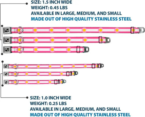 Vista 3 de Hebilla para cinturón de seguridad con cuello de perro, color rosa, rosa claro, amarillo de 22,8 a 15.2 in de ancho