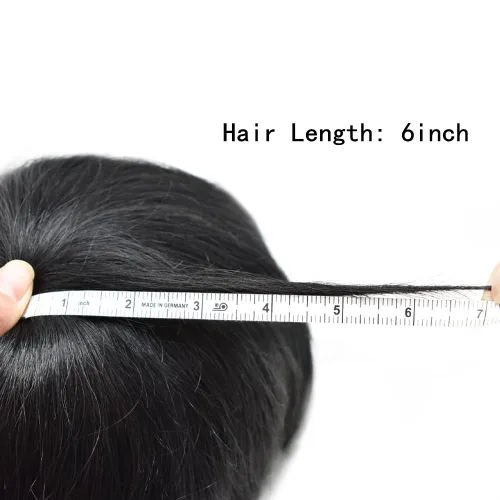 Vista 7 de LYRICAL HAIR Toupee - Sistema de cabello de repuesto para hombre, encaje francés, peluca natural para hombre, 5 x 7 pulgadas, color negro azabache