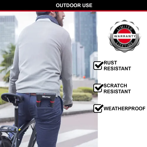 Vista 5 de MASTER LOCK 8278EURDPRO Cerradura en U, llave, certificado antirrobo, eléctrica, bicicleta de montaña, unisex, para adultos, negro, mediano