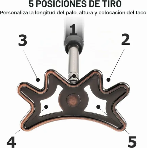 Vista 6 de Sumind - Palo de puente retráctil para taco de piscina, cabeza extraíble Negro