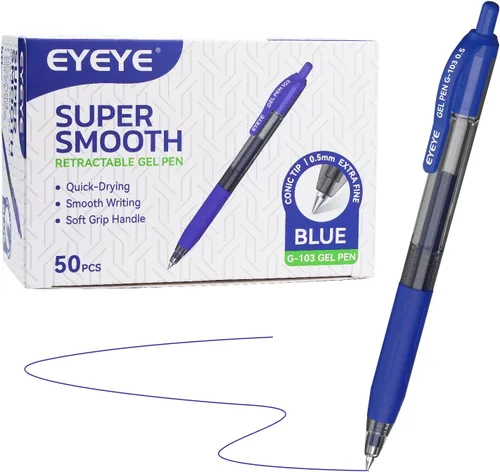 Vista 10 de EYEYE G-103 - Bolígrafos de gel retráctiles de 0.020 in, paquete de 25 bolígrafos de tinta de gel de punta extra fina, secado rápido, bolígrafo