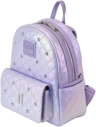 Vista 3 de Loungefly BTS Logo Iridescent Purple Mini Mochila, Púrpura, Mini mochila