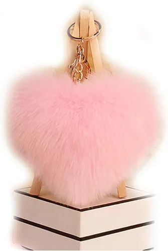 Vista 7 de URSFUR Llavero de bola de conejo artificial, bolso de pompón, colgante de juguete, borla Beige