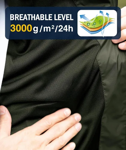 Vista 39 de SWISSWELL Chaqueta impermeable para hombre, rompevientos, ligera con capucha para uso diario casual