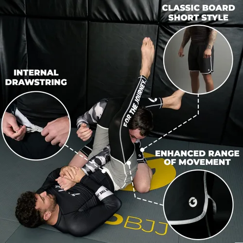Vista 3 de Gold BJJ Pacific Short - Pantalones cortos de lucha Jiu Jitsu sin Gi, Oro