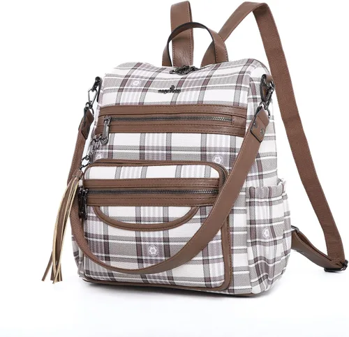 Vista 61 de Bolsos mochila monedero de piel sintética para mujer, bolsas con zíper, mochilas de hombro casuales