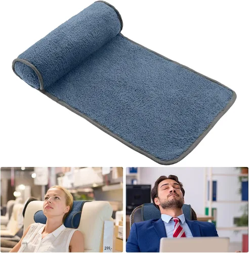 Vista 13 de Weysat Almohada para Cuello y Cabeza para Silla Reclinable Antideslizante de Forro Polar Ajustable Soporte de Rollo para Cuello Almohada