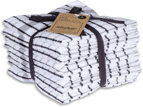 Vista 24 de AMOUR INFINI Juego de 8 paños de cocina ultra suaves, altamente absorbentes, de secado rápido, paños de cocina y limpieza de 12 x 12 pulgadas