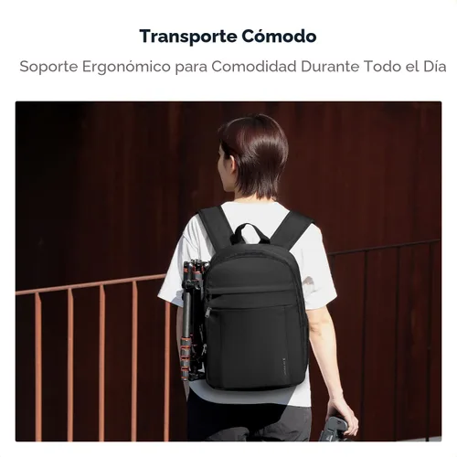 Vista 6 de K&F CONCEPT Mochila ligera para cámara, bolsa de fotografía profesional compatible con cámaras Canon/Nikon/Sony y accesorios para lentes, funda