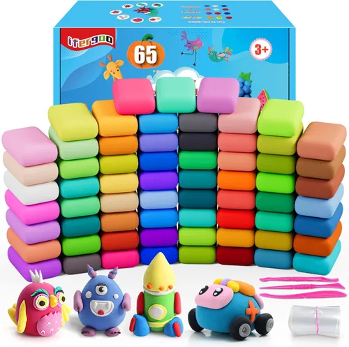 Vista 11 de ifergoo Arcilla seca al aire para niños - Kit de arcilla mágica de moldeo de 102 colores, seguro y no tóxico, juguetes de arte y manualidades