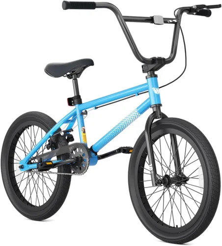 Vista 10 de 67i - Bicicleta BMX para niños de 18/20 pulgadas, bicicleta para niños de 8 a 12 años con freno U delantero y trasero, asiento ajustable, horquilla