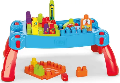 Vista 5 de Mega Bloks First Builders Build 'n Learn - Mesa con bloques de construcción grandes, juguetes de construcción para niños pequeños (30 piezas)