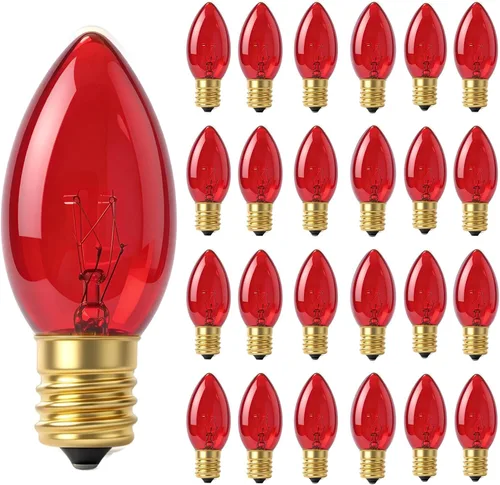 Vista 14 de Paquete de 50 bombillas de Navidad multicolor C9, bombilla de base Varios