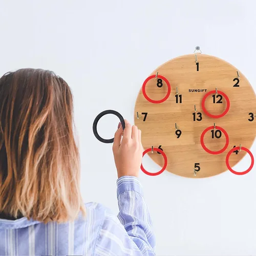 Vista 7 de Juego de lanzamiento de gancho y anillo SUNGIFT para adultos y niños - Juegos de lanzamiento de anillos de Hooky en el patio - Juego de pared