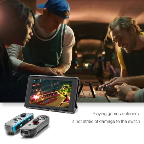 Vista 8 de Dockable Protective Case Kit for Nintendo Switch, Crystal Clear Protector for Nintendo Switch with a Tempered Glass Screen Protector and 6 Joy Stick