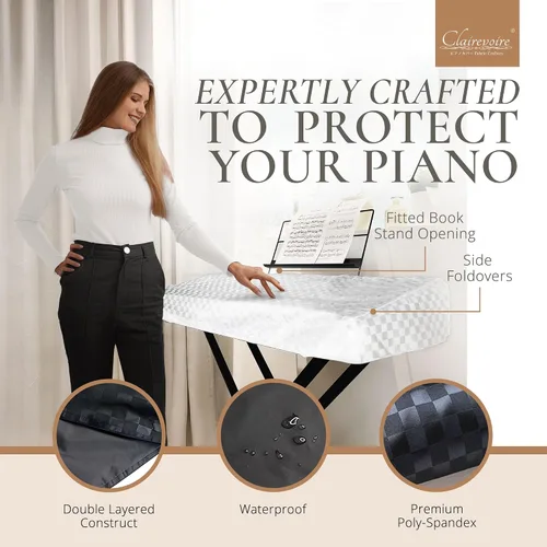 Vista 2 de Roland FP-10 - Funda para teclado digital, funda protectora para teclado Roland FP Series, duradera e impermeable, funda antipolvo para teclado