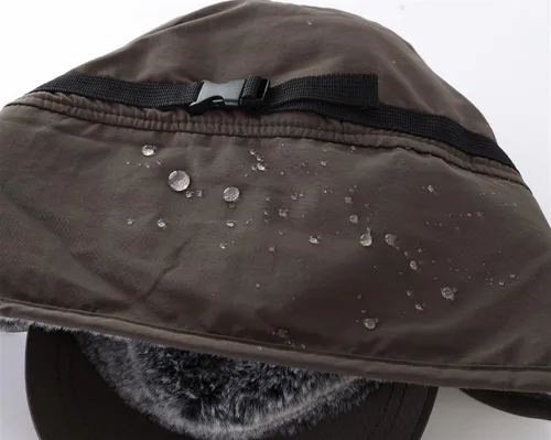 Vista 6 de Connectyle Sombrero de invierno para hombre con ala cálida orejeras gorra de béisbol de piel sintética