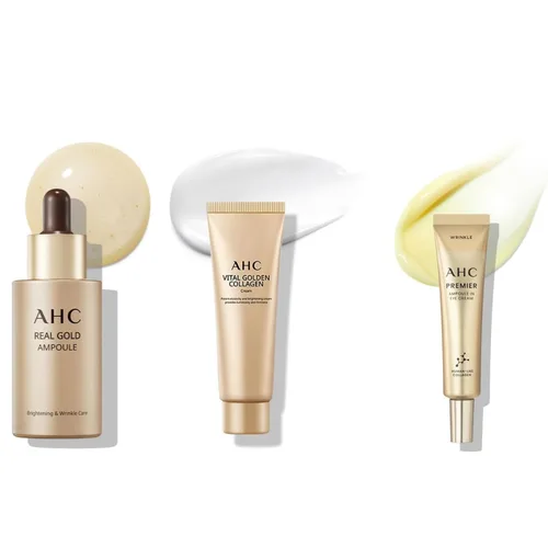 Vista 5 de Vital Golden Collagen Skin Care Set – Kit de 5 piezas de cuidado de la piel de viaje para piel radiante – Incluye tóner, loción, ampolla, crema