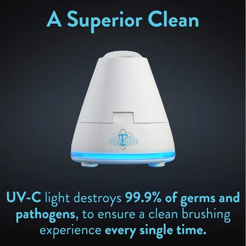 Vista 2 de TAO Clean Germ Shield - Desinfectante para cepillos de dientes UV, estación de limpieza universal que se adapta a todos los cepillos de dientes