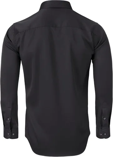 Vista 2 de Alimens & Gentle Camisas de vestir para hombre, de manga larga, elásticas, sin arrugas, unicolor, formal, con botones, con bolsillo