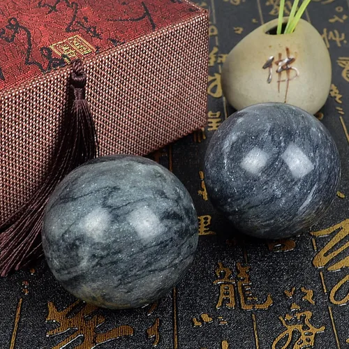 Vista 6 de Pelota de jade natural Baoding de 1.9 pulgadas para ejercicios de salud china, bolas de masaje para aliviar el estrés