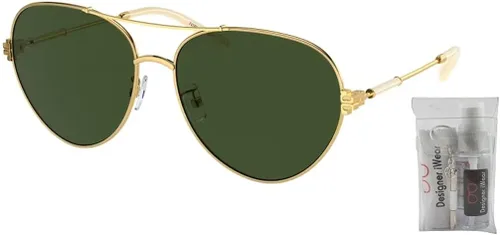 Vista 2 de Tory Burch TY6098 Pilot - Gafas de sol para mujer + paquete con kit de gafas de diseño iWear de cortesía